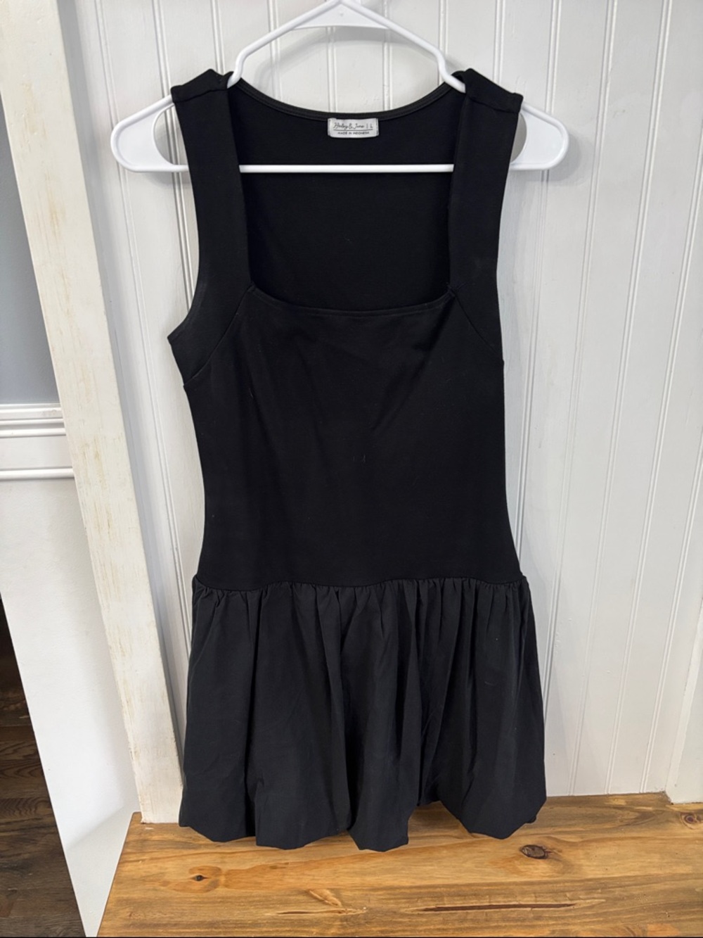 Black Sleeveless Drop-Waist Dress